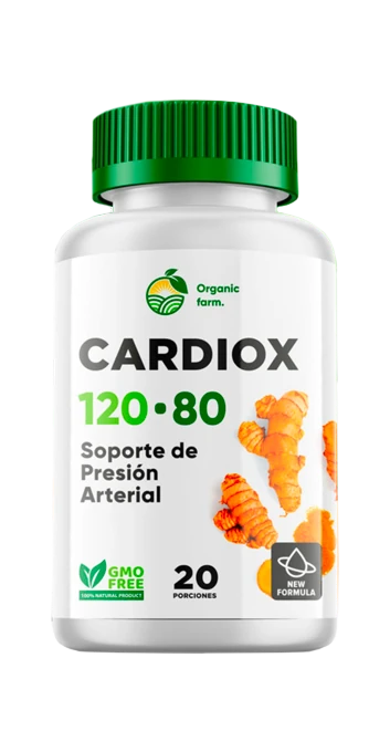 Frasco de Cardiox 120 80 con 20 porciones de soporte para la presión arterial