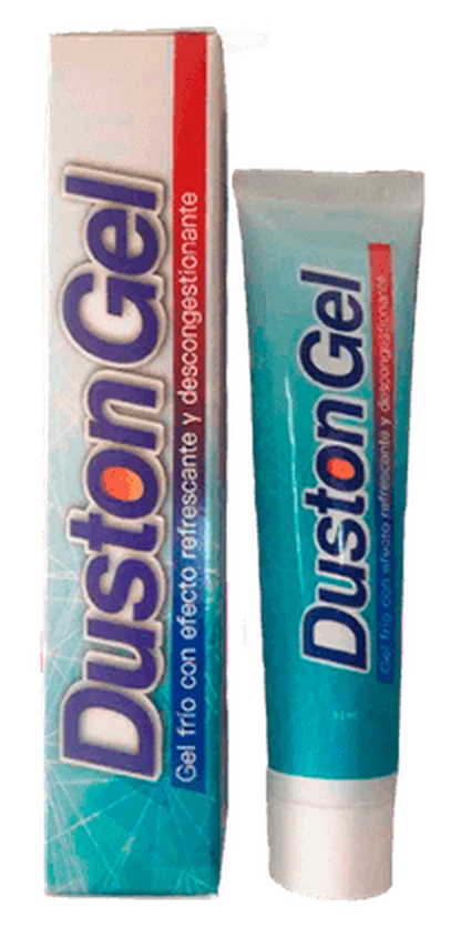 Tubo y caja de Duston Gel, gel frío de efecto refrescante y descongestionante
